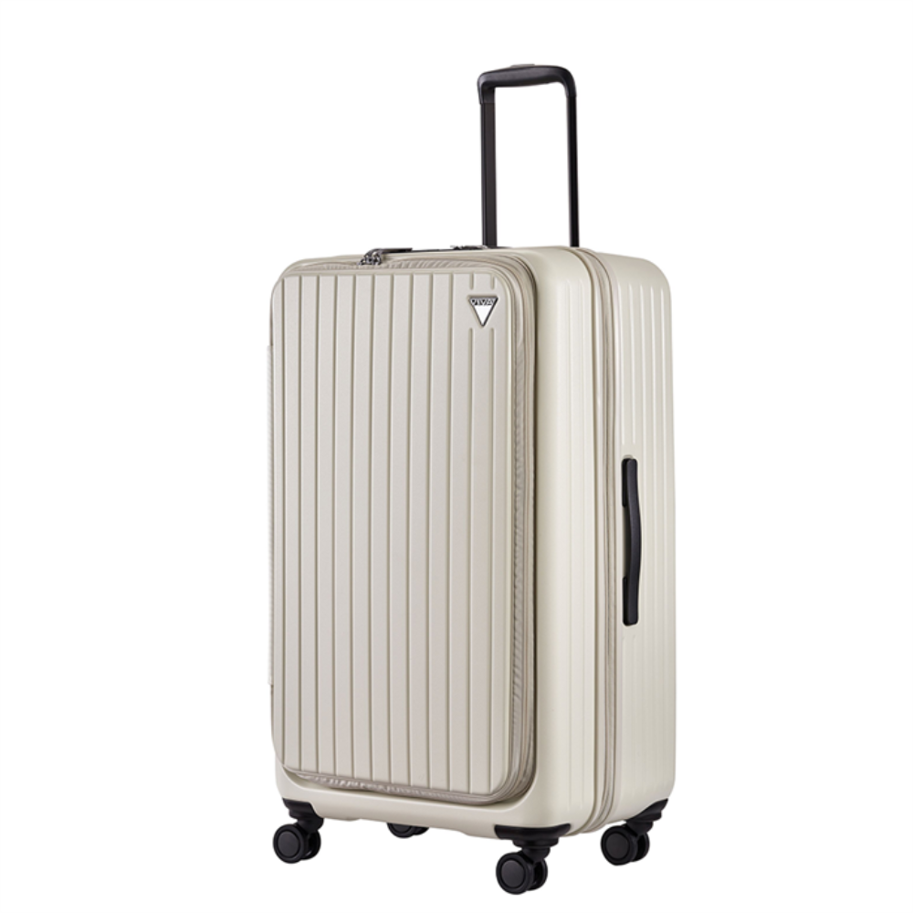 VENUS 拉鍊前開蓋行李箱 28吋 (象牙白色) 