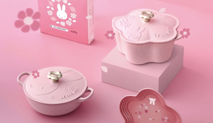 Le Creuset X Miffy 聯乘系列上架！超可愛櫻花粉紅系列 ＋ 新推出色彩繽紛花朵 Miffy Cotton系列